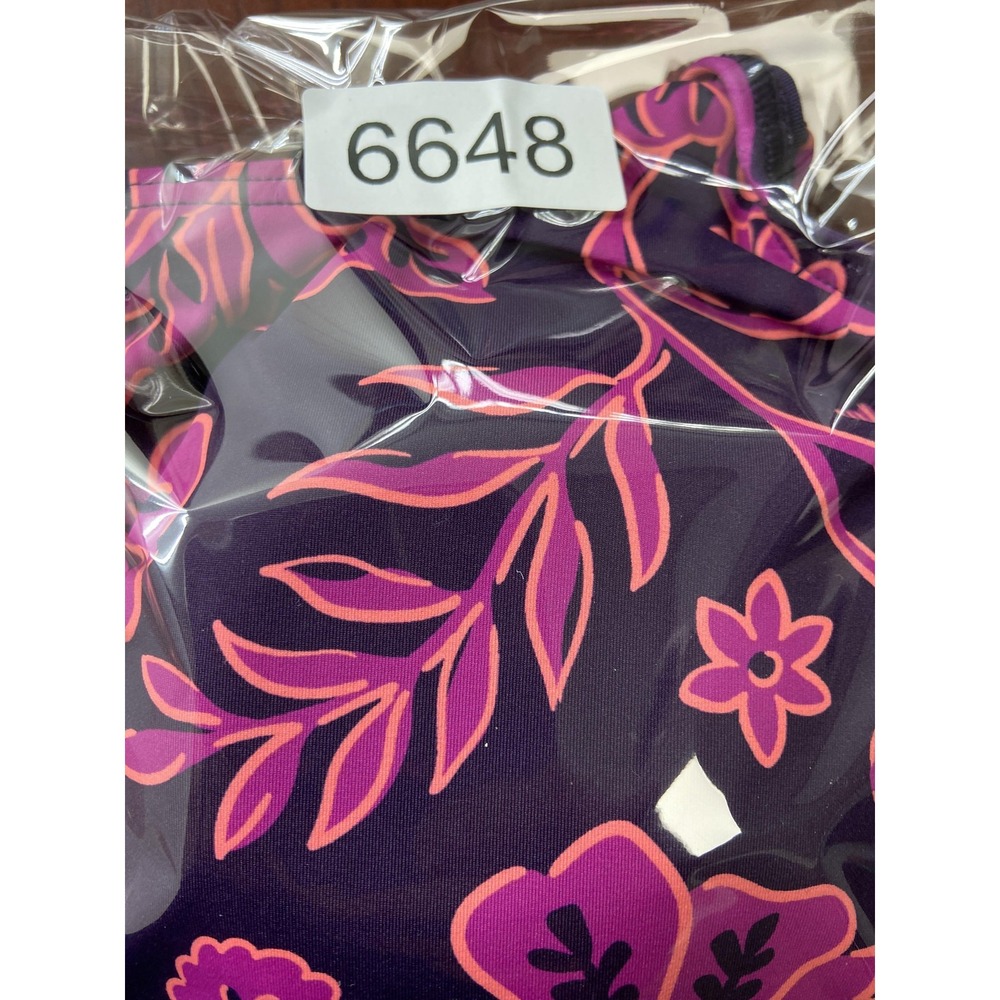 Lands’ End Tankini Swim Top Purple Pink Floral Empire Waist Plus Size - Picture 11 of 11